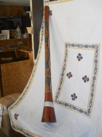 DIDGERIDOO DISEGNO MAORI EUCALIPTO o TEAK AUSTRALIA ETNICO TERMITI ABORIGENI - immagine 106