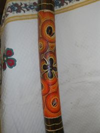 DIDGERIDOO DISEGNO MAORI EUCALIPTO o TEAK AUSTRALIA ETNICO TERMITI ABORIGENI - immagine 112