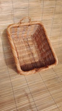 CESTA CONTENITORE PORTA LEGNA PELLET IN PER CON FODERA IN JUTA  50 X 40 H 30 ROBUSTA IN VIMINI LEGNO  GIUNCO  IN 3 COLORI - immagine 6