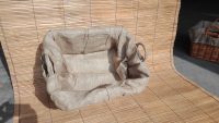 CESTA CONTENITORE PORTA LEGNA PELLET IN PER CON FODERA IN JUTA  50 X 40 H 30 ROBUSTA IN VIMINI LEGNO  GIUNCO  IN 3 COLORI - immagine 12