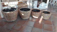 COPRIVASO  TONDO INTRECCIO A ONDA  PER FIORI FIORISTI COMPOSIZIONI FODERATO IN PLASTICA SET DI 4 MISURE - immagine 3