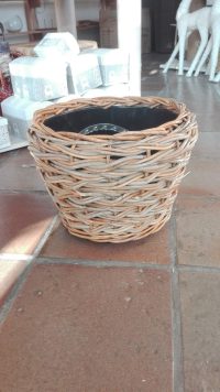 COPRIVASO  TONDO INTRECCIO A ONDA  PER FIORI FIORISTI COMPOSIZIONI FODERATO IN PLASTICA SET DI 4 MISURE - immagine 5