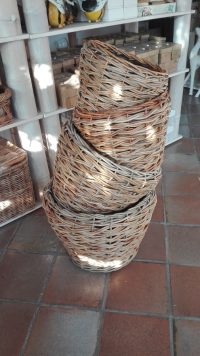 COPRIVASO  TONDO INTRECCIO A ONDA  PER FIORI FIORISTI COMPOSIZIONI FODERATO IN PLASTICA SET DI 4 MISURE - immagine 6