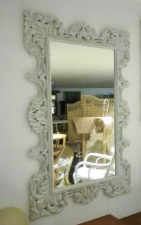 SPECCHIO CON CORNICE INTAGLIATA IN LEGNO SHABBY CHIC DORATA BIANCA DECAPE' DISPONIBILE IN 5 MISURE E 3 INTAGLI 3 COLORI - immagine 23