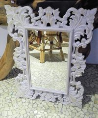 SPECCHIO CON CORNICE INTAGLIATA IN LEGNO SHABBY CHIC DORATA BIANCA DECAPE' DISPONIBILE IN 5 MISURE E 3 INTAGLI 3 COLORI - immagine 26