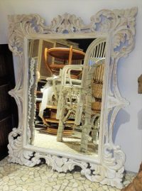 SPECCHIO CON CORNICE INTAGLIATA IN LEGNO SHABBY CHIC DORATA BIANCA DECAPE' DISPONIBILE IN 5 MISURE E 3 INTAGLI 3 COLORI - immagine 31
