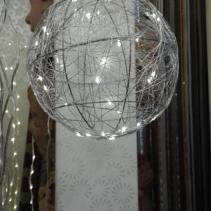 SFERA ARGENTO 40LED LUCE CALDA DIAMETRO 25 CM 17€(C) (2)