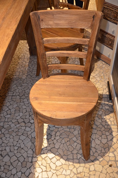 SEDIA IN TEAK DI RECUPERO DIMENSIONI SEDUTA TONDA ROTONDA  DIAM 44 CM H 50/90 € 120,00 (C)