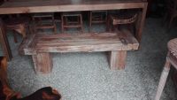 PANCHINA PANCA IN TEAK LEGNO DI RECUPERO USURATO GREZZO ETNICO IN 3 MISURE - immagine 6