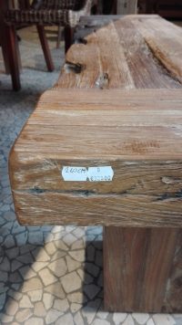 PANCHINA PANCA IN TEAK LEGNO DI RECUPERO USURATO GREZZO ETNICO IN 3 MISURE - immagine 4