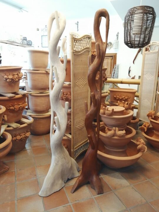 APPENDINO APPENDI ABITI ETNICO IN LEGNO MOGANO FORMA ALBERO DISPONIBILE IN 3 MODELLI DI FORMA E IN 2 FINITURE