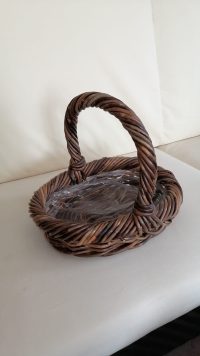 CESTINO CESTO  CON MANICO CENTRALE 29x33 h 9 10€ C FODERATO CON PLASTICA PER FIORI FIORISTI 4 VARIANTI DI COLORE - immagine 6
