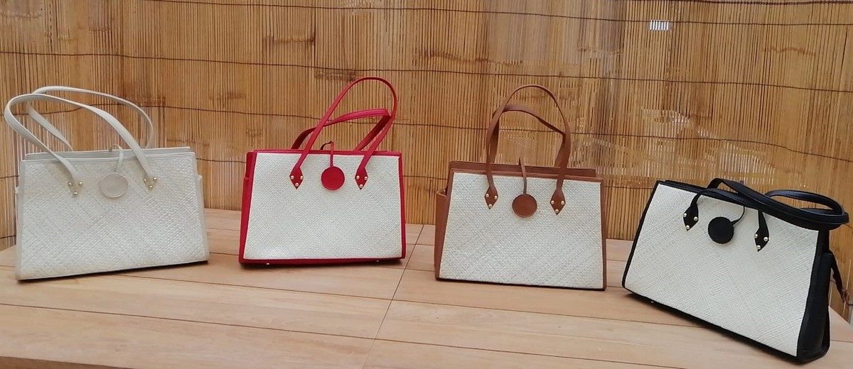BORSA BORSETTA IN VIMINI LEGNO PAGLIA NATURALE ECOLOGICA ETNICA  CERNIERA ZIP   RETTANGOLARE  40x12x27  CM  4 COLORI DISPONIBILI