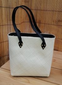 BORSA BORSETTA IN VIMINI LEGNO PAGLIA NATURALE ECOLOGICA ETNICA  CERNIERA ZIP  QUADRATA 30x12x30 CM  4 COLORI DISPONIBILI - immagine 3