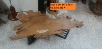 TAVOLO DA CAFFE' CON PIANO IN RADICE DI TEAK GAMBE IN FERRO MISURE .Cm 147 x 78 H 43 .codice univoco  TCGF1