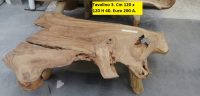 TAVOLO DA CAFFE' CON PIANO IN RADICE DI TEAK GAMBE IN LEGNO MISURE VARIABILI cm  H 40. - immagine 3
