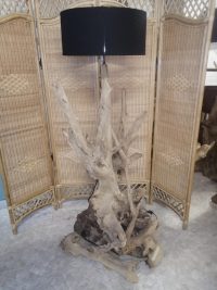 LAMPADA ETNICA IN RADICE LEGNO TEAK PARALUME A SCELTA SCURO CHIARO CODICE L7 - immagine 6