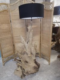 LAMPADA ETNICA IN RADICE LEGNO TEAK PARALUME A SCELTA SCURO CHIARO CODICE L7 - immagine 4