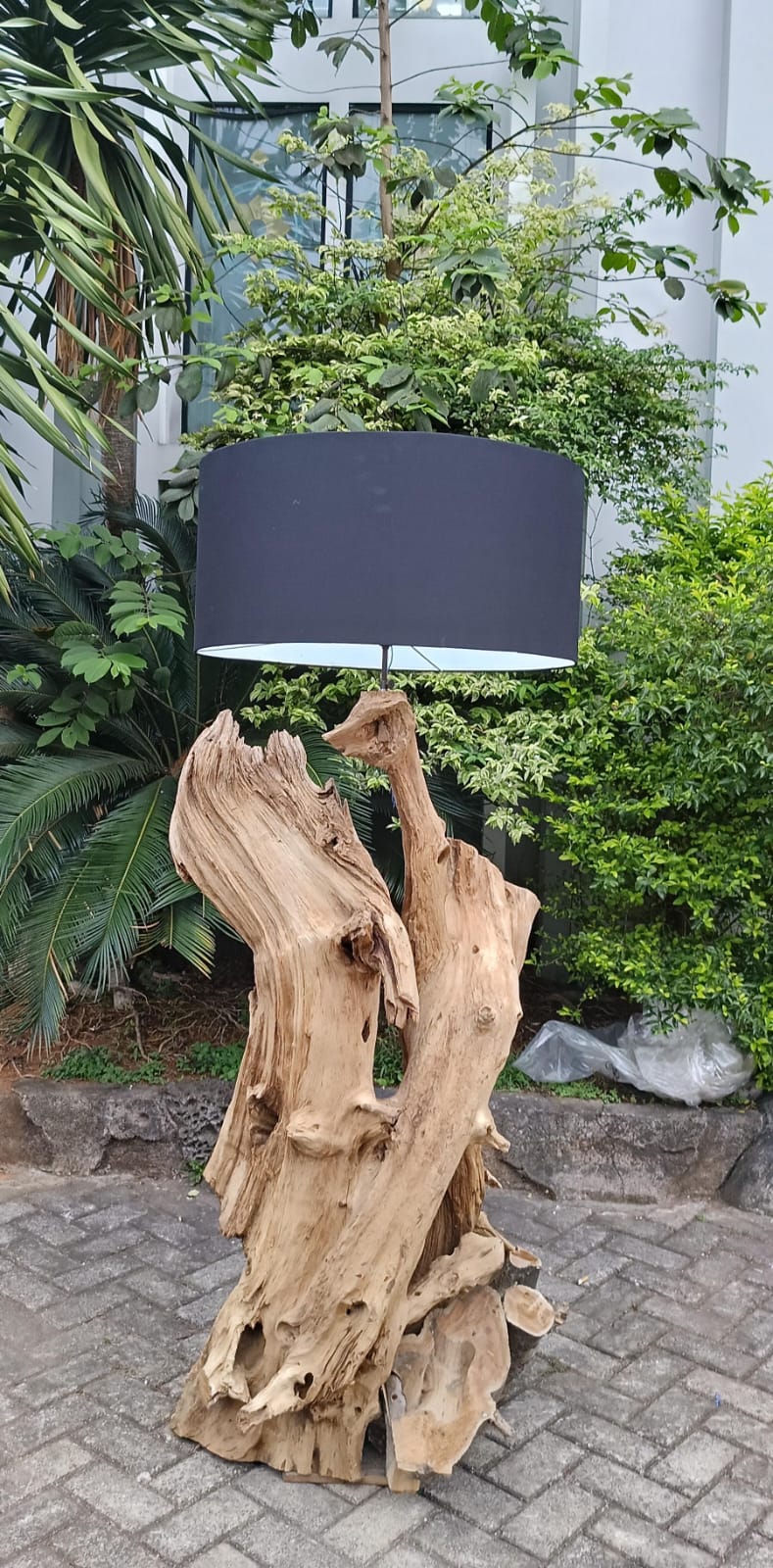 LAMPADA ETNICA IN RADICE LEGNO TEAK PARALUME A SCELTA SCURO CHIARO CODICE Wr03 uk