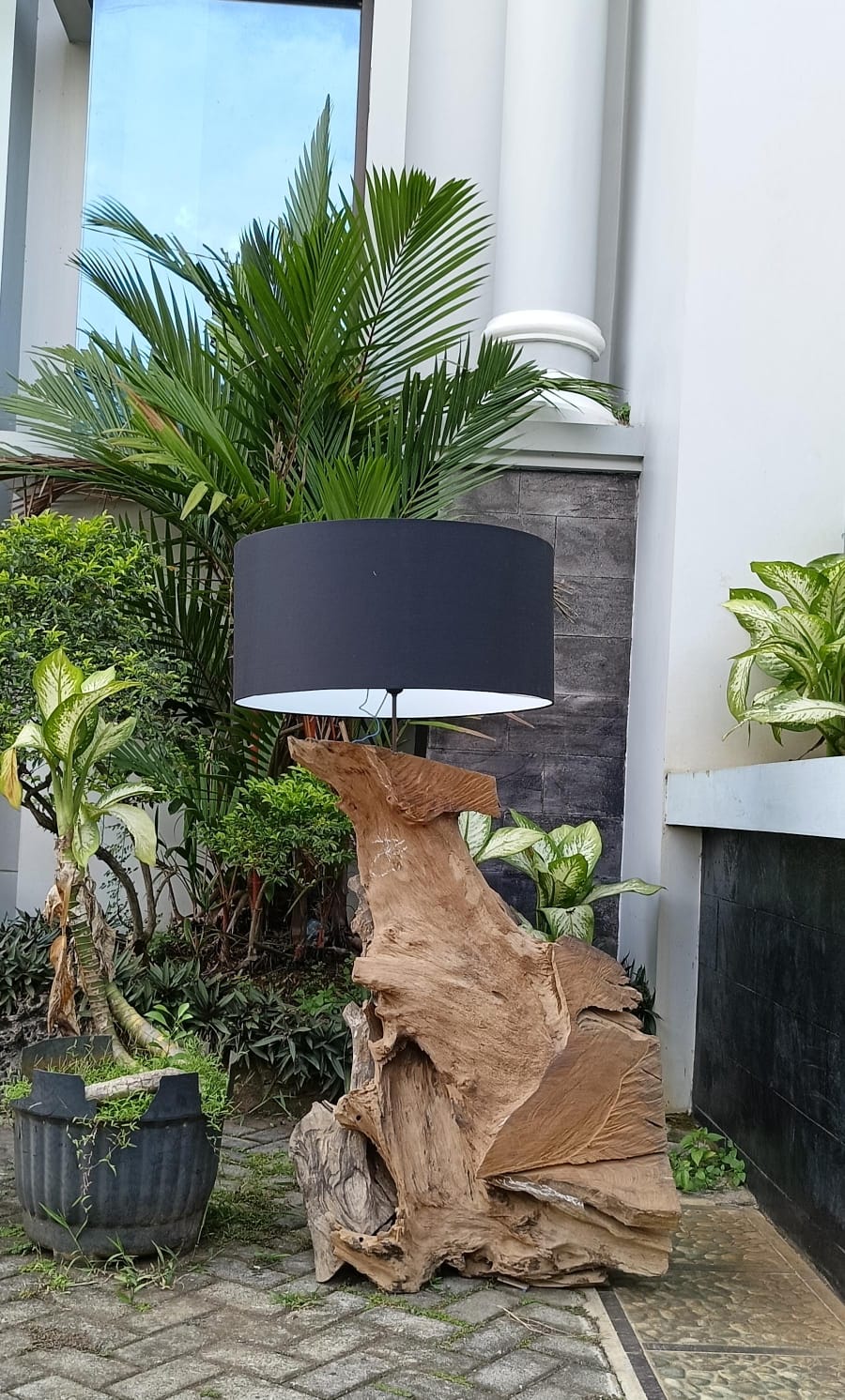 LAMPADA ETNICA IN RADICE LEGNO TEAK PARALUME A SCELTA SCURO CHIARO CODICE Wr05 uk