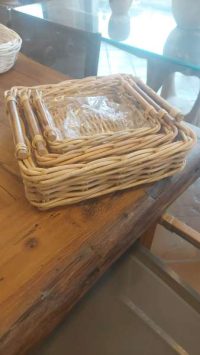 CESTINO CESTO QUADRATO 3 MISURE FODERATO CON PLASTICA CON MANICO GRANDE PER FIORI FIORISTI 2 FINITURE - immagine 2