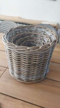 CESTINO CESTO COPRIVASO 4 MISURE PROFONDO FODERATO CON PLASTICA PER FIORI FIORISTI 2 FINITURE - immagine 2